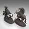 Antique French Bronze Horse Statues, Set of 2, Image 7