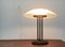 Vintage Postmodern Glass & Metal Table Lamp, Image 2