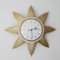 Mid-Century Starburst Brass Wall Clock from Metamec, 1950s 1