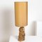 Lampada da tavolo grande in ceramica con paralume in seta di René Houben per Bernard Rooke, anni '60, Immagine 10