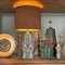Lampada da tavolo grande in ceramica con paralume in seta di René Houben per Bernard Rooke, anni '60, Immagine 13