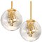 Space Age Brass and Blown Glass Lights from Doria, 1970s, Set of 2 1