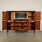 Mahogany Veneer, Brass & Mirror Cabinet, 1950s 3