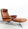 Cow Leather DS-31 Lounge Chair & Ottoman from de Sede, 1970s, Set of 2 1