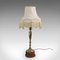 Tall English Walnut Silver-Plated Table Lamp, 1930s 1