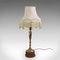 Tall English Walnut Silver-Plated Table Lamp, 1930s, Image 1