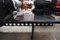 Tavolino da caffè Ouverture in marmo e pelle di Pierluigi Cerri per Frau, anni '80, set di 2, Immagine 10