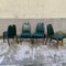 Sedie da pranzo in legno e vimini, Italia, anni '40, set di 4, Immagine 1
