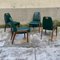 Italian Wood & Vinyl Leather Dining Chairs, 1940s, Set of 4 3