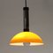 Yellow Glass & Chromed Metal Chandelier, 1960s, Image 6