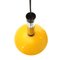 Yellow Glass & Chromed Metal Chandelier, 1960s, Image 5
