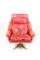 Danish Red Leather High Back Swivel Chair 2
