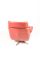 Danish Red Leather High Back Swivel Chair, Immagine 4