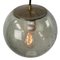 Dutch Smoked Bubble Glass & Brass Lamp, 1950s 2