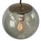 Dutch Smoked Bubble Glass & Brass Lamp, 1950s, Image 2