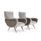 Fauteuils en Velours Gris, 1950s, Set de 2 2