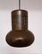 German Ceiling Lamp with Brown Metal Shade from W J Leuchten, 1980s 4