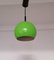 German Spherical Green Metal Ceiling Lamp from Briloner Leuchten, 1980s 1