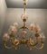 Lámpara de araña grande de cristal de Murano de Rosa Perla, años 70, Imagen 3