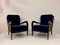 Italian Paolo Buffa Style Blue Mohair Velvet Ebonized Armchairs, 1950s, Set of 2 9