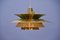 Danish Brass Ceiling Lamp, 1970s 1