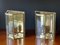 Vintage French Brass & Glass Sconces, 1980s, Set of 2, Image 1