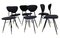 Italienische Stühle aus schwarzem Metall, Boucle & Messing, 1960er, 6er Set 2
