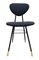 Italienische Stühle aus schwarzem Metall, Boucle & Messing, 1960er, 6er Set 4