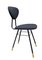 Italienische Stühle aus schwarzem Metall, Boucle & Messing, 1960er, 6er Set 3
