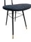 Italienische Stühle aus schwarzem Metall, Boucle & Messing, 1960er, 6er Set 6