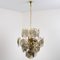 Smoked Glass and Brass Chandelier in the Style of Vistosi, Italy, 1970 4