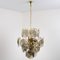 Smoked Glass and Brass Chandelier in the Style of Vistosi, Italy, 1970, Image 4