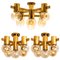 Brass and Glass Light Fixtures in the Style of Jakobsson, 1960s, Set of 3 11
