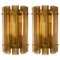 Extra Large Murano Wall Sconces in Glass and Brass, Set of 2 1