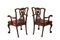 Antique Mahogany Chippendale Style Desk Elbow Chairs, 19th Century, Set of 2 2