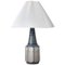 Danish Modern Stoneware Lamp with White Le Klint Shade by Marianne Starck, 1960s, Image 1