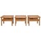 Side Tables or Benches in Oak and Rattan Cane by Borge Mogensen, 1950s, Denmark, Set of 3, Image 1