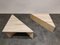 Tavolini da caffè triangolari in travertino di Up & Up, anni '70, set di 2, Immagine 8