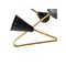 Triangular Black Brass Ceiling Lamp, Italy, 1950s 5