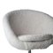 Chaise Mid-Century Ronde en Fausse Fourrure Blanche, France, 1970s 6