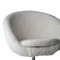 Mid-Century Round White Faux Fur Italian Chair, France, 1970s 6