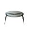 Ovaler französischer Mid-Century Tisch aus schwarzem Glas & Messing, 1950er 3
