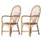 Mid-Century Bamboo Wicker Armchairs, France, 1970s, Set of 2 1