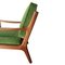 Mid-Century Danish Oak Green Velvet Lounge Chair by Ole Wanscher, 1960s 7