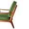 Mid-Century Danish Oak Green Velvet Lounge Chair by Ole Wanscher, 1960s, Image 7