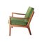 Mid-Century Danish Oak Green Velvet Lounge Chair by Ole Wanscher, 1960s 4