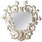 Handcrafted Oval Silver Foil Wood Mirror, 1970s 1