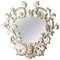 Handcrafted Oval Silver Foil Wood Mirror, 1970s, Image 1