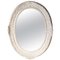 Oval Silver Hand-Carved Wooden Mirror, Spain, 1970s 1