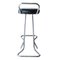 Mid-Century Steel Chrome Black Stool, Italy, 1970s 4